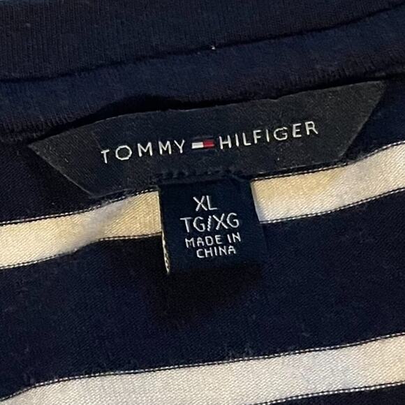Tommy Hilfiger Striped Navy & White Short Roll Sleeve Dress, Nautical, XL - Picture 4 of 9